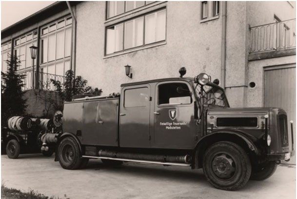 Tanklöschfahrzeuges im Herbst 1958